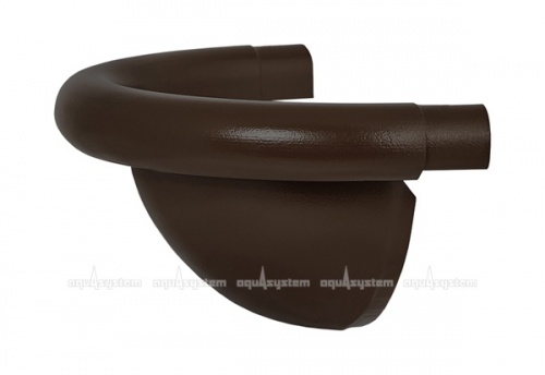 Заглушка жёлоба полукруглая АС AQUASYSTEM Темно-коричневый RR32, D 125 мм